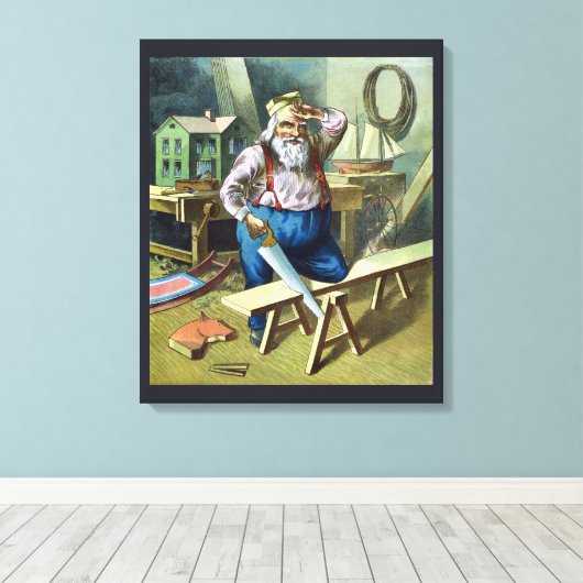 Kerstmis, kerstcadeautjes voor het bouwen van kers canvas afdruk (Insitu (Houten vloer))
