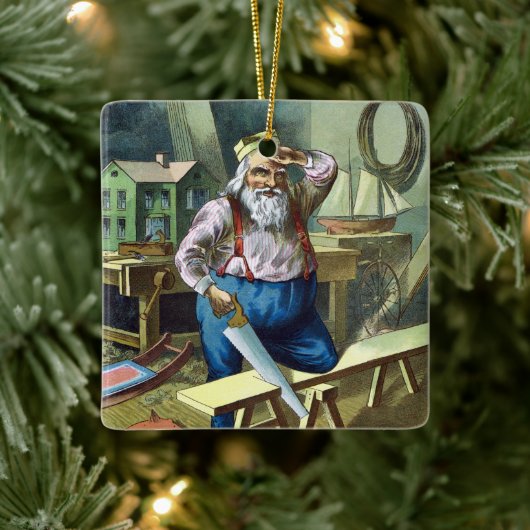 Kerstmis, kerstcadeautjes voor het bouwen van kers keramisch ornament (Boom)