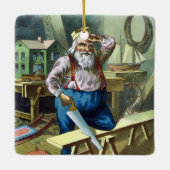 Kerstmis, kerstcadeautjes voor het bouwen van kers keramisch ornament (Achterkant)