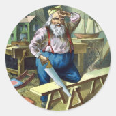 Kerstmis, kerstcadeautjes voor het bouwen van kers ronde sticker (Voorkant)