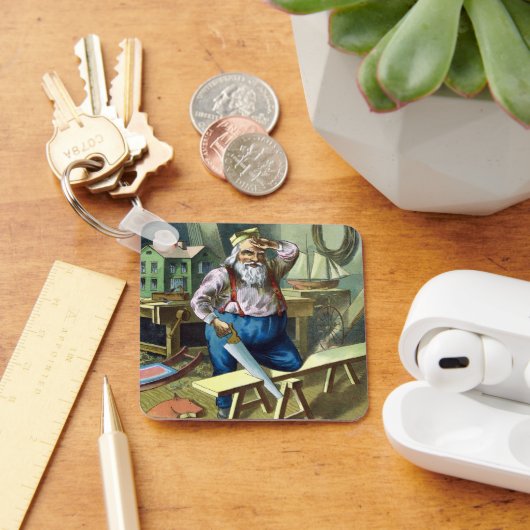 Kerstmis, kerstcadeautjes voor het bouwen van kers sleutelhanger (Bureau)