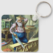 Kerstmis, kerstcadeautjes voor het bouwen van kers sleutelhanger (Achterkant)