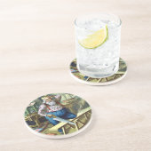 Kerstmis, kerstcadeautjes voor het bouwen van kers zandsteen onderzetter (Zijkant)