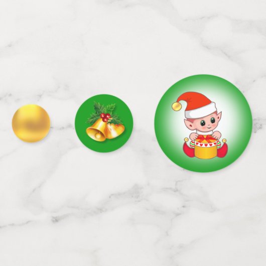 Kerstmis, kerstelf en cellen confetti (Voorkanten)