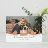 Kerstmis kerstfoto kaart van gingerbread  (Staand voorkant)