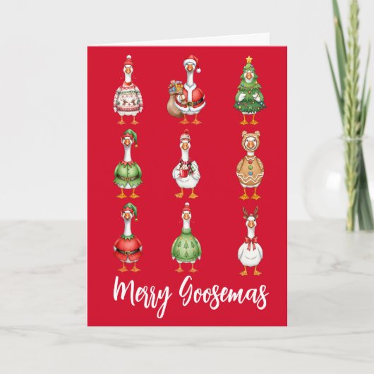 Kerstmis Kerstgans Vakantie Kaart (Voorkant)