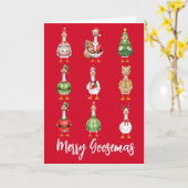 Kerstmis Kerstgans Vakantie Kaart (Gele Bloem)