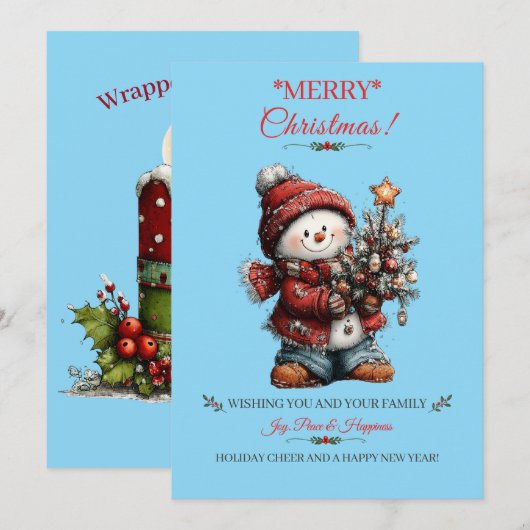 Kerstmis kerstkaart (Voorkant / Achterkant)