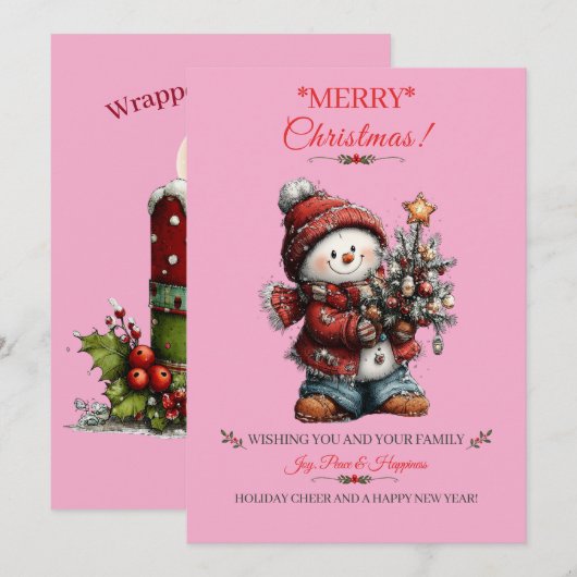 Kerstmis kerstkaart (Voorkant / Achterkant)