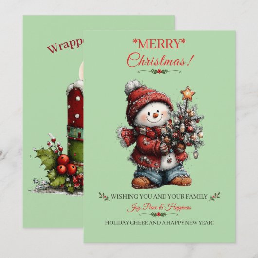 Kerstmis kerstkaart (Voorkant / Achterkant)
