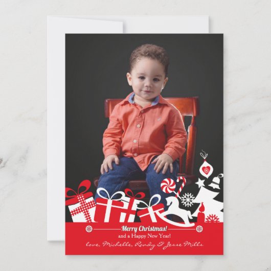 Kerstmis Kerstkaart Met Foto (Voorkant)
