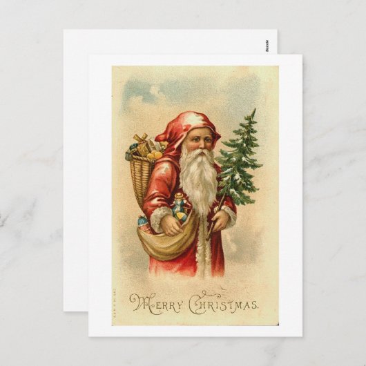 Kerstmis, kerstkaart met kerstmis, boomwortel en s feestdagenkaart (Voorkant / Achterkant)