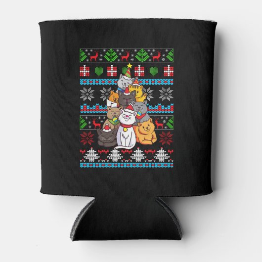 Kerstmis - kerstkattenboom blikjeskoeler (Voorkant)