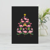 Kerstmis - kerstkerstboom met Cute Flamingo Bedankkaart (Staand voorkant)