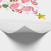 Kerstmis - kerstkerstboom met Cute Flamingo Cadeaupapier (Hoek)