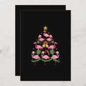Kerstmis - kerstkerstboom met Cute Flamingo Feestdagenkaart (Voorkant / Achterkant)