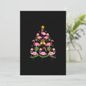 Kerstmis - kerstkerstboom met Cute Flamingo Feestdagenkaart (Staand voorkant)