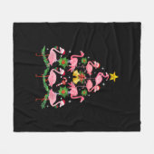 Kerstmis - kerstkerstboom met Cute Flamingo Fleece Deken (Voorkant (Horizontaal))