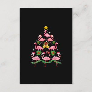 Kerstmis - kerstkerstboom met Cute Flamingo Informatiekaartje