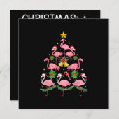 Kerstmis - kerstkerstboom met Cute Flamingo Kaart (Voorkant / Achterkant)
