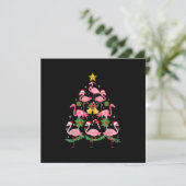 Kerstmis - kerstkerstboom met Cute Flamingo Kaart (Staand voorkant)