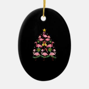 Kerstmis - kerstkerstboom met Cute Flamingo Keramisch Ornament