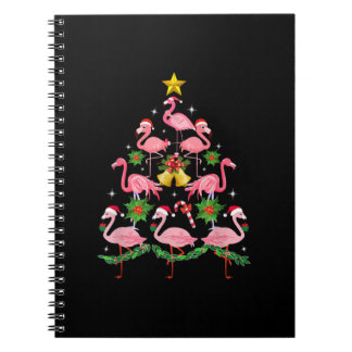 Kerstmis - kerstkerstboom met Cute Flamingo Notitieboek