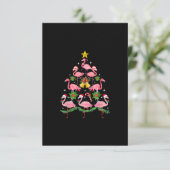 Kerstmis - kerstkerstboom met Cute Flamingo RSVP Kaartje (Staand voorkant)