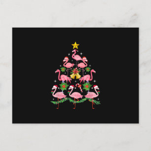 Kerstmis - kerstkerstboom met Cute Flamingo Uitnodiging Briefkaart