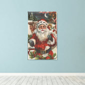 Kerstmis, kerstkerstkerstkerstkerstkerstman met De Canvas Afdruk (Insitu (Houten vloer))