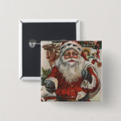 Kerstmis, kerstkerstkerstkerstkerstkerstman met De Vierkante Button 5,1 Cm (Voorkant /achterkant)