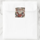 Kerstmis, kerstkerstkerstkerstkerstkerstman met De Vierkante Sticker (Tas)