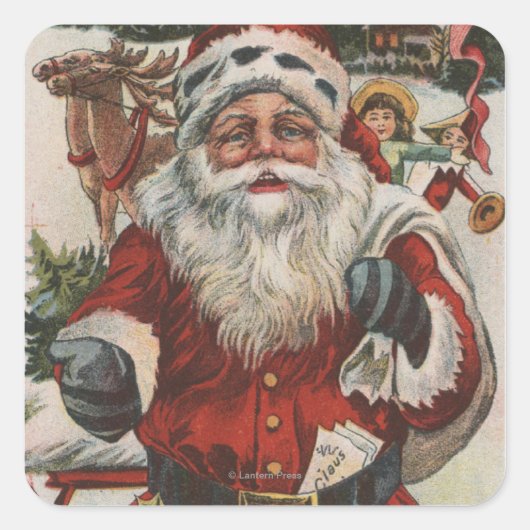 Kerstmis, kerstkerstkerstkerstkerstkerstman met De Vierkante Sticker (Voorkant)