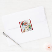 Kerstmis  kerstkerstkerstkerstkerstlijstje Rode gl Vierkante Sticker (Envelop)