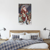 Kerstmis: kerstkerstkerstkerstman, met Umbrella Canvas Afdruk (Insitu (Slaapkamer))