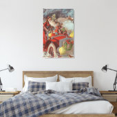 Kerstmis: kerstkerstkerstman in de auto canvas afdruk (Insitu (Slaapkamer))