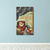 Kerstmis: kerstkerstman op Noordpool Canvas Afdruk (Insitu (Houten vloer))