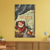 Kerstmis: kerstkerstman op Noordpool Canvas Afdruk (Insitu (Woonkamer))