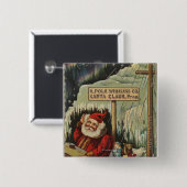 Kerstmis: kerstkerstman op Noordpool Vierkante Button 5,1 Cm (Voorkant /achterkant)