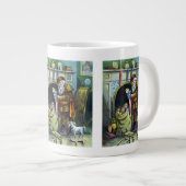 Kerstmis, kerstkerstmannetjes met speelgoed grote koffiekop (Voorkant rechts)