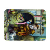 Kerstmis, kerstkerstmannetjes met speelgoed magneet (Horizontaal)