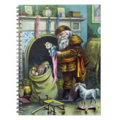 Kerstmis, kerstkerstmannetjes met speelgoed notitieboek (Voorkant)