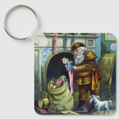 Kerstmis, kerstkerstmannetjes met speelgoed sleutelhanger (Voorkant)