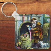 Kerstmis, kerstkerstmannetjes met speelgoed sleutelhanger (Voorkant)