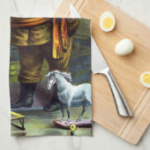 Kerstmis, kerstkerstmannetjes met speelgoed theedoek (Quarter Fold)