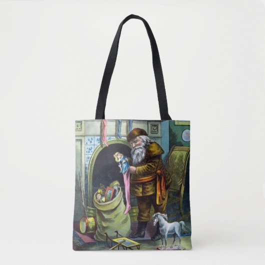 Kerstmis, kerstkerstmannetjes met speelgoed tote bag (Voorkant)