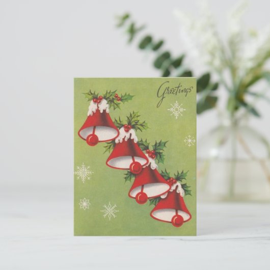 Kerstmis Kerstklokken Feestdagenkaart (Staand voorkant)