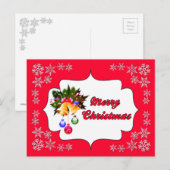 Kerstmis Kerstklokken Rode Vakantie Ansichtkaart Feestdagenkaart (Voorkant / Achterkant)