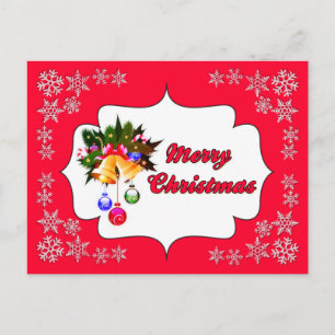 Kerstmis Kerstklokken Rode Vakantie Ansichtkaart Feestdagenkaart