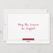 Kerstmis Kerstkrans Plat Kerstkaart Rood/Wit (Achterkant)